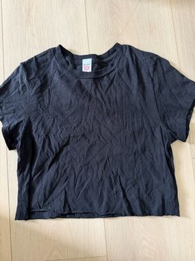 Re/Done Hanes Black Cut Tee